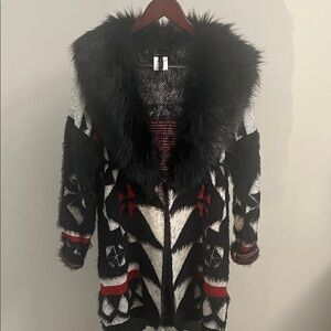 BCBGMaxAzria Black and White Knit Cardigan